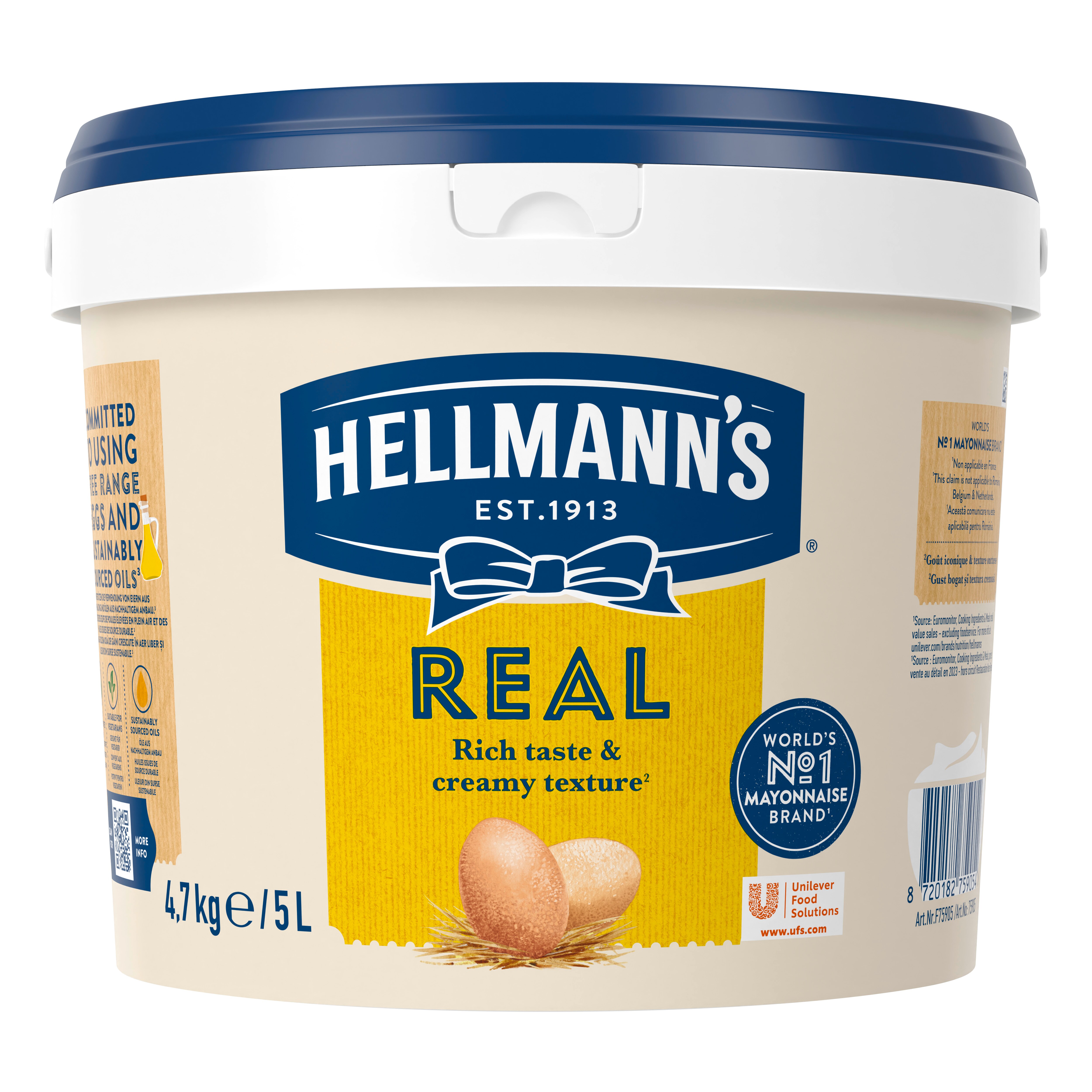 Hellmann's Real Mayonnaise 70 % 5 L / 4,7 kg - 
